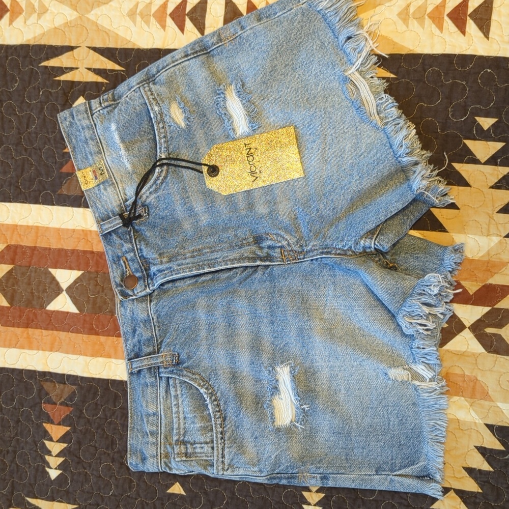 Vibrant MIU Denim Shorts